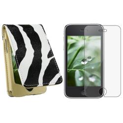 2-piece Leather Case with Screen Protector for Apple iPhone 3G/ 3GS