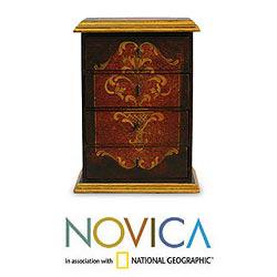 Handcrafted Cedar Wood 'Classic Elegance' Jewelry Box (Peru)