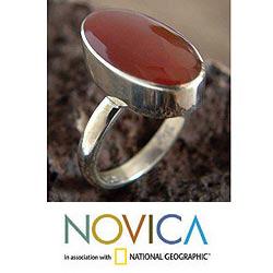 Handcrafted Sterling Silver 'Legacy' Carnelian Ring (Peru)
