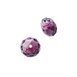 Amethyst Blend 12mm Crystal Rondelle Bead