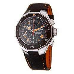 Baume & Mercier Men's 'Riviera' Stainless Steel and Black Fabric Automatic Watch