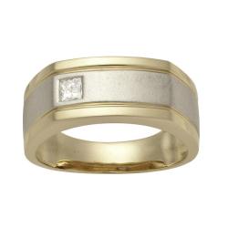 14k Two-tone Gold 1/5ct TDW Diamond Men's Wedding Band (H-I, I1-I2)