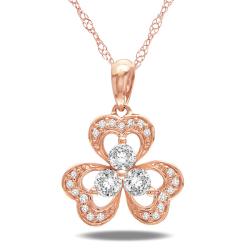 14k Pink Gold 3/8ct TDW Diamond Fashion Pendant (G-H, I1-I2)