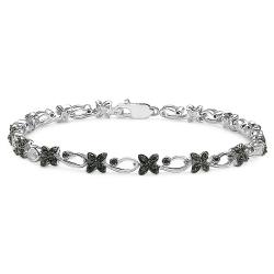 Sterling Silver 1/2ct TDW Blue Diamond Bracelet