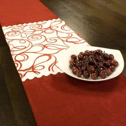 Suede Cinnabar Pieced Table Runner