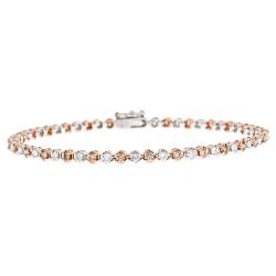 14k Two-tone Gold 2ct TDW Brown and White Diamond Bracelet (G-H, I1-I2)