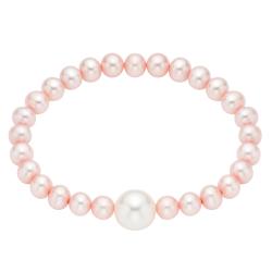 Pink Pearl Bracelet with White Center (4-6mm)