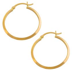 14k Rose Gold Angular Hoop Earrings