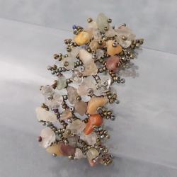 Quartz and Carnelian Beaded Toggle Bracelet (Philippines)