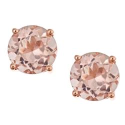 14k Rose Gold Morganite Stud Earrings