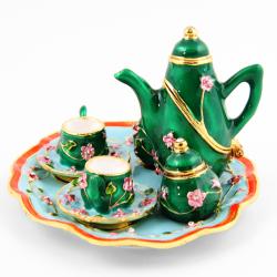 Objet d'art 'Spot of Tea' English Tea Set Trinket Box