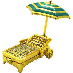 Objet d'Art 'Golden Chaise' Beach Chair & Umbrella Trinket Box