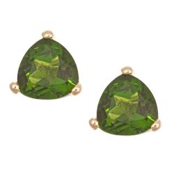 Sterling Silver/18k Gold Vermeil Chrome Diopside Stud Earrings