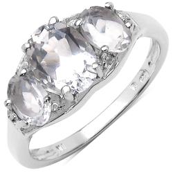 Sterling Silver Crystal Quartz and White Topaz Ring