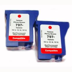Pitney Bowes Compatible 797-0 Red Flourescent Ink (Pack of 2)