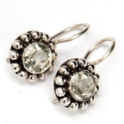 Sterling Silver Green Amethyst Earrings (India)