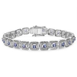 Sterling Silver Genuine Tanzanite Bracelet