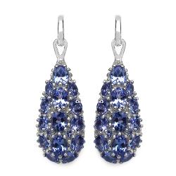 Sterling Silver Tanzanite Earrings (3 1/5ct TGW)