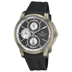 Maurice Lacroix Men's 'Pontos' Grey Dial Black Silicone Strap Watch
