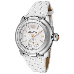 Glam Rock Women's 'Palm Beach' White Braided Genuine Leather Watch