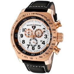 Swiss Legend Men's 'SL Pilot' Black Genuine Calf Leather Watch
