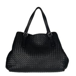 Bottega Veneta Black Woven Leather Tote Bag