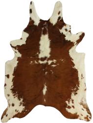 Hand-picked Alexa Tricolor Cowhide Leather Rug (5' x 7')