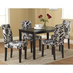 Parson Black and Silver 5-Piece Dining Table and Chairs Set