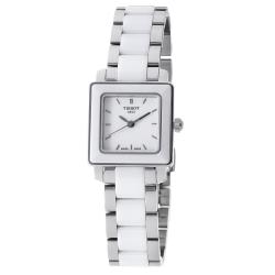 Tissot Women's 'Cera Square' White Ceramic Trend Quartz Watch