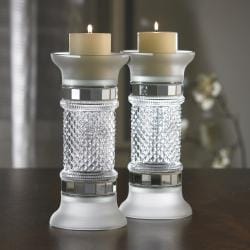 Accents by Jay 11-inch Glass Candle Holder (Set of 2)