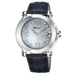 Chopard Women's 'Happy Sport Heart' Blue Leather Strap Watch
