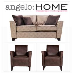 angelo:HOME Crawford Espresso Art Deco 3-piece Sofa Collection