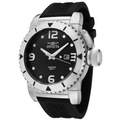 Invicta Men's 'Invicta II' Black Carbon Fiber Dial Black Rubber Watch