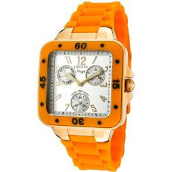 Invicta Women's 'Angel' Light Silver Dial Neon Orange Rubber Watch