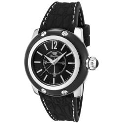 Glam Rock Women's 'Palm Beach' Black Dial Black Silicon Watch