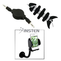 INSTEN Windshield Mounted Cell Phone Holder/ Audio Cable/ Headset Wrap