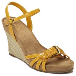 A2 by Aerosoles Women's 'Sageplush' Yellow Wedge Sandals