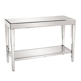 Allan Andrews Mirrored Console Table with Bottom Shelf