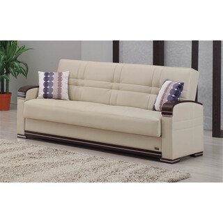 Fulton Cream Vinyl/ Espresso Sofa Bed