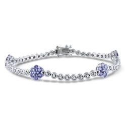 14k White Gold Tanzanite and 1/4ct TDW Diamond Bracelet (H-I,SI1)