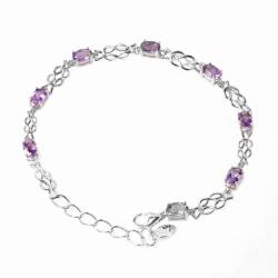 De Buman Sterling Silver Amethyst Bracelet