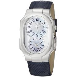 Philip Stein Women's 'Signature' Mother of Pearl Dial Blue Strap Watch