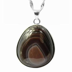De Buman Sterling Silver Agate Necklace