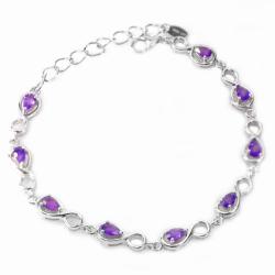 De Buman Sterling Silver Amethyst Bracelet