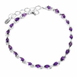 De Buman Sterling Silver Amethyst Bracelet