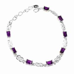 De Buman Sterling Silver Amethyst Bracelet