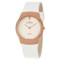 Skagen Women's 'Swiss' Stainless Steel Rose Gold Plated Diamonds Watch