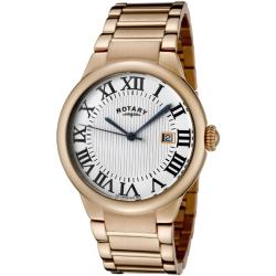 Rotary Men's 'Savannah' Rose Goldtone Stainless Steel Watch