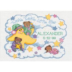 Twinkle Twinkle Birth Record Counted Cross Stitch Kit-14 X10  14 Count