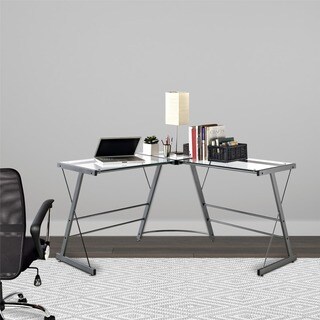 Altra Furniture Glass L-Shaped Computer Desk